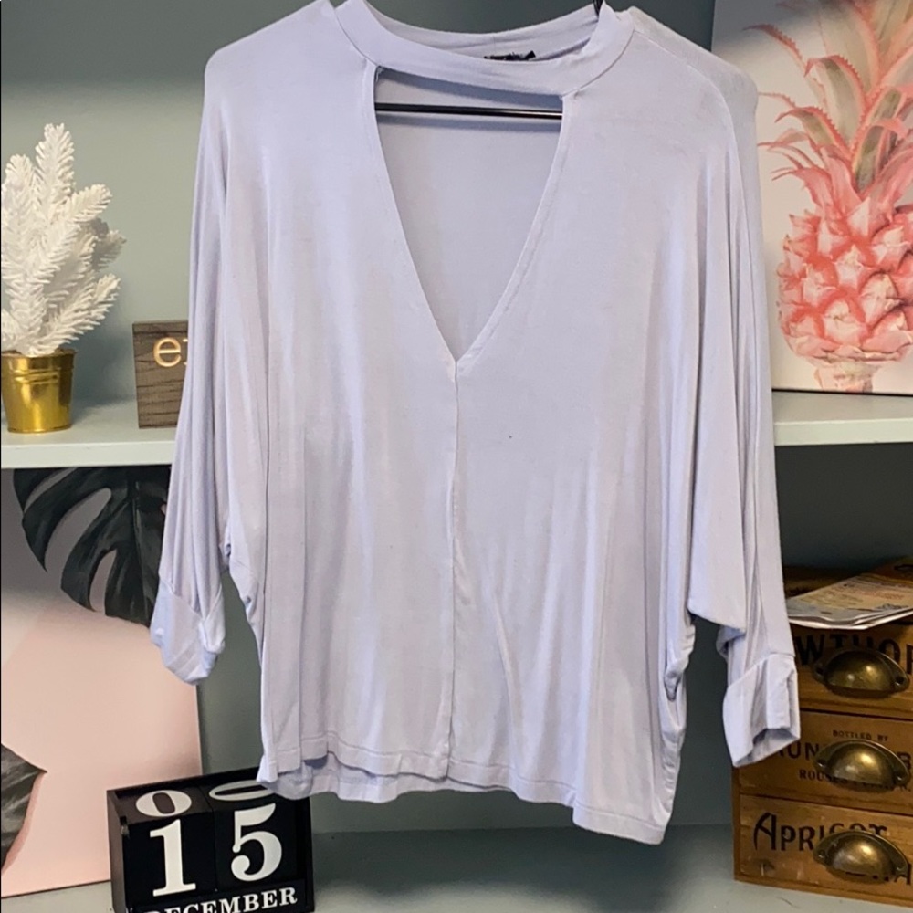 Purple plunge shirt